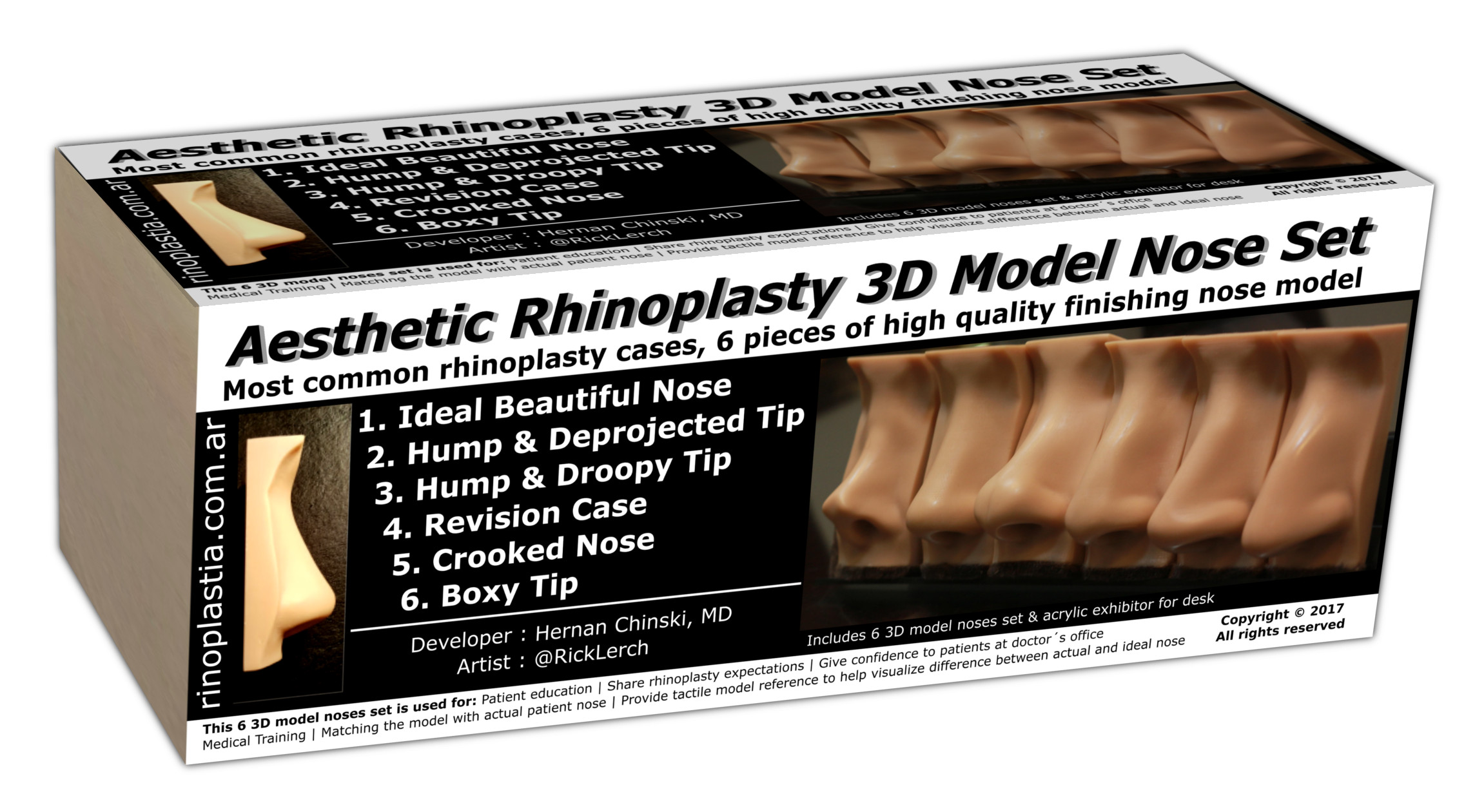 3d rhinoplasty nose set web packaging